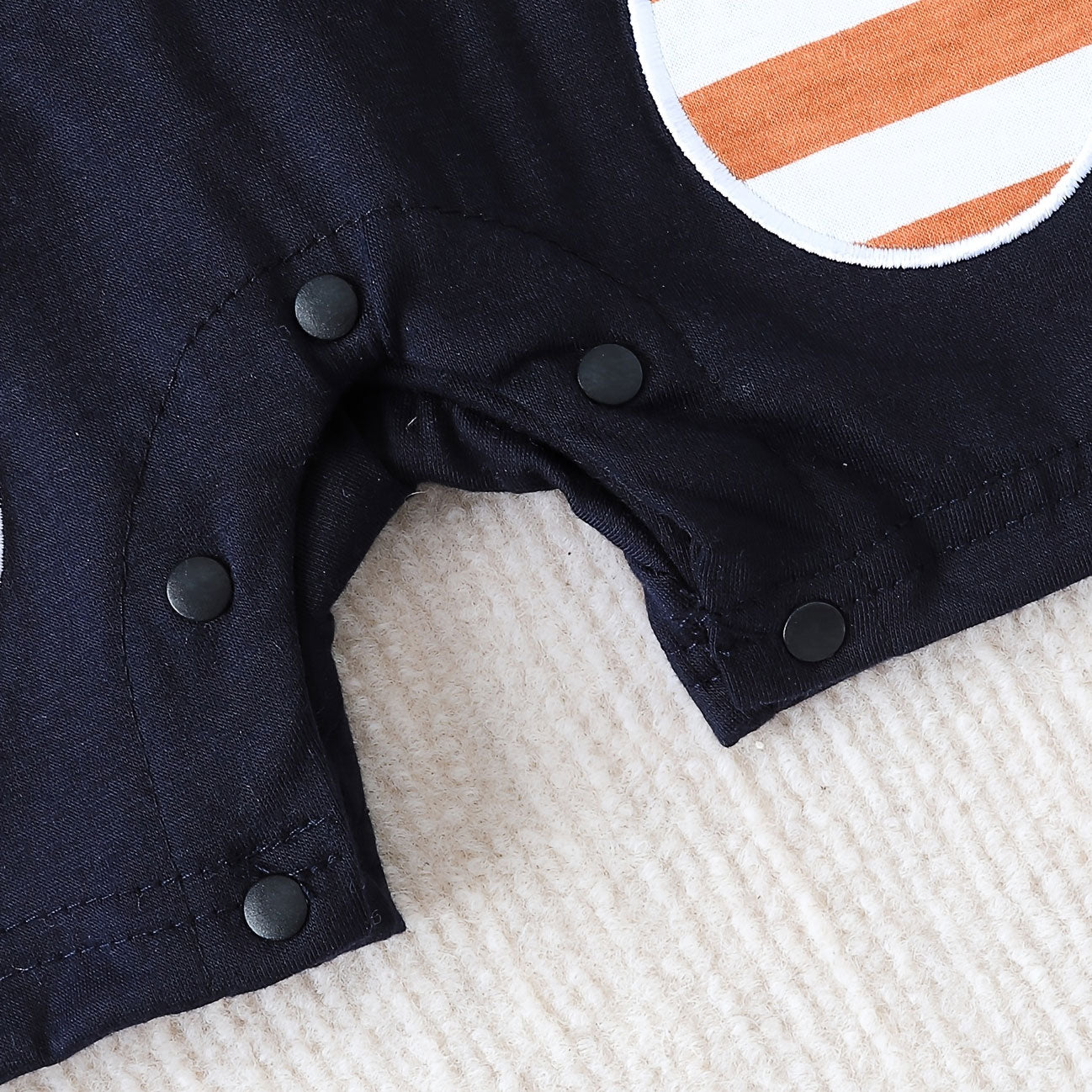 Casual Giraffe Embroidered Striped Print Short Sleeve Baby Jumpsuit