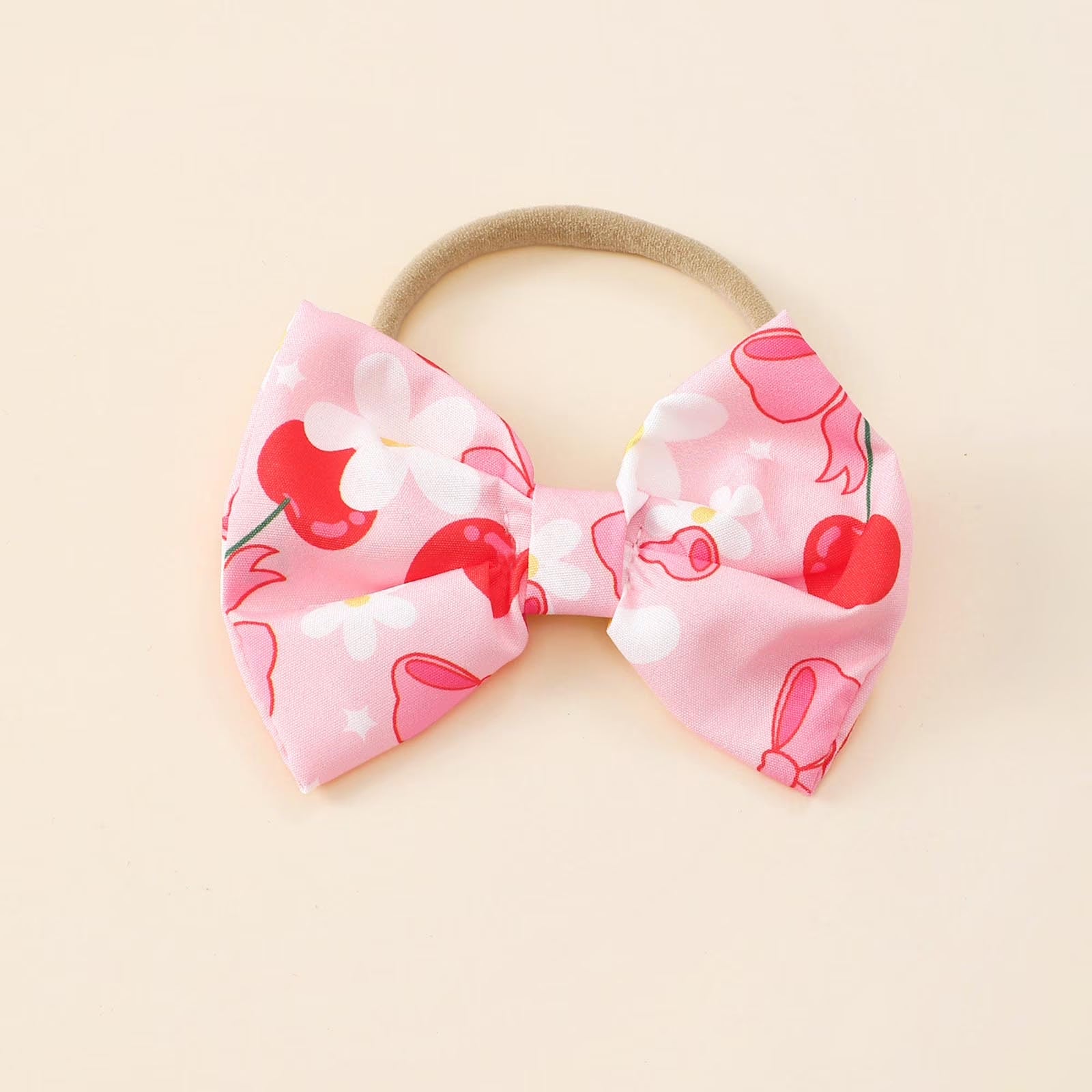 2PCS Cherry Bow Floral Printed Ruffled Sleeveless Baby Romper