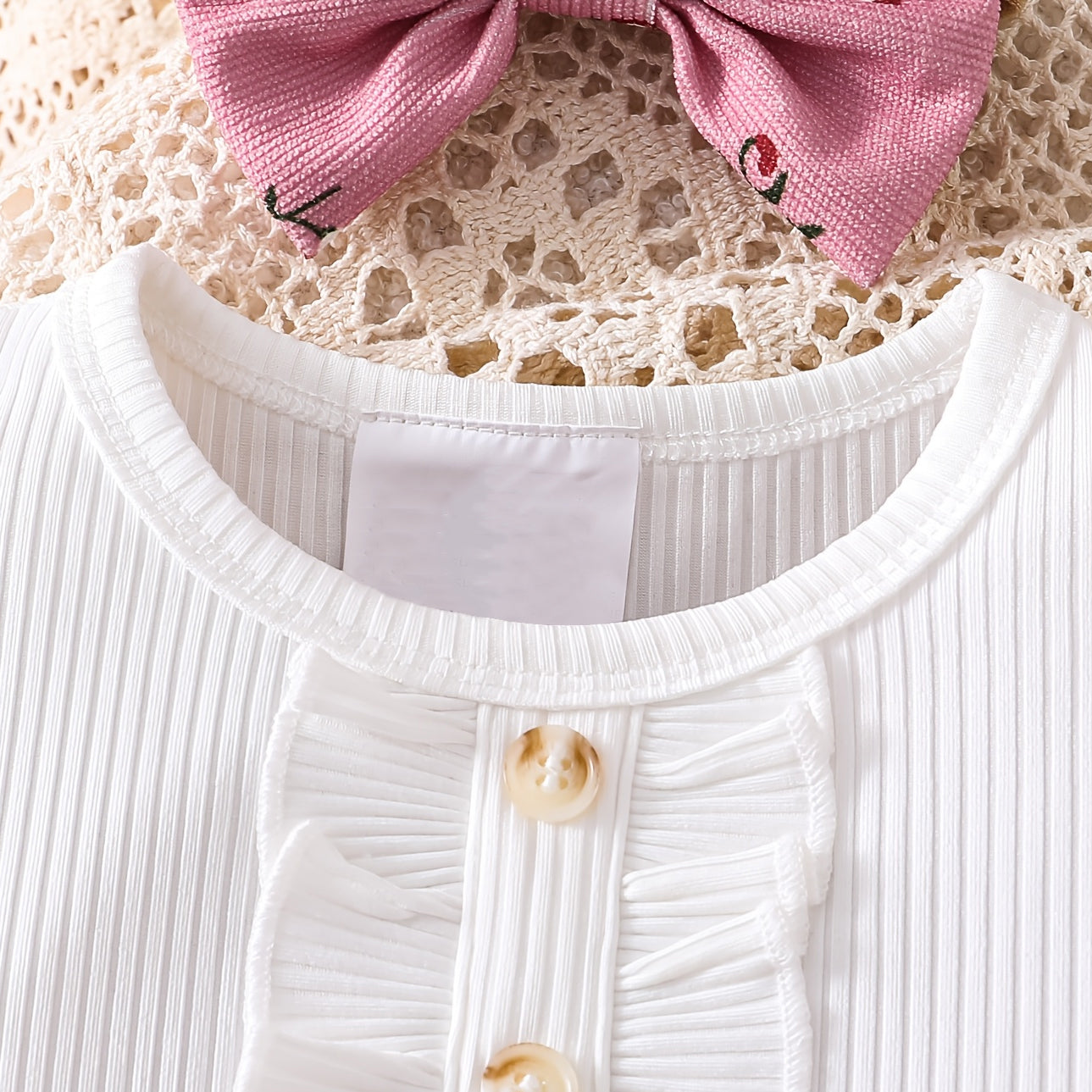 3PCS Sweet Ditsy Floral Print Flutter Sleeve Baby Girl Set