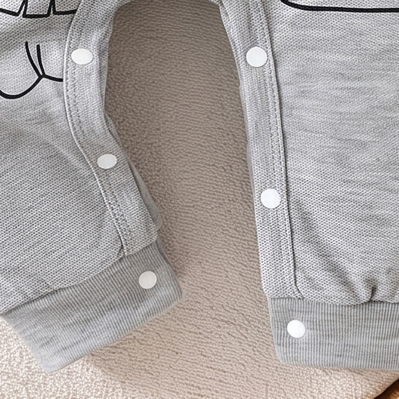 Cute Animal and Letter Printed Long Sleeve Baby Boy Jumpsuit