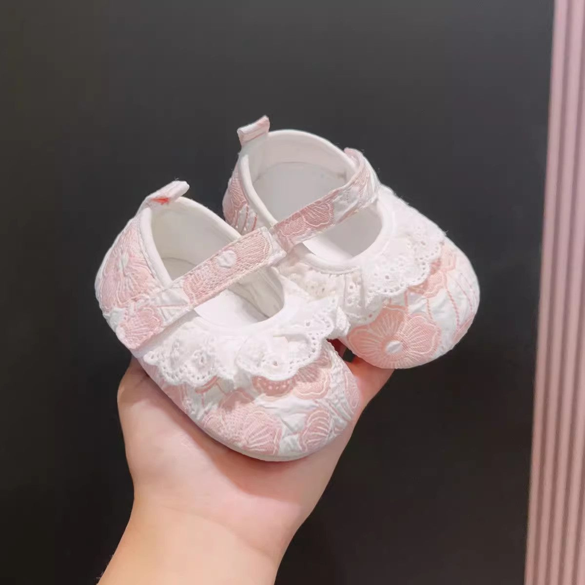 Baby Girl Princess Lace Ruffle Non-Slip Soft Sole Prewalker Shoes