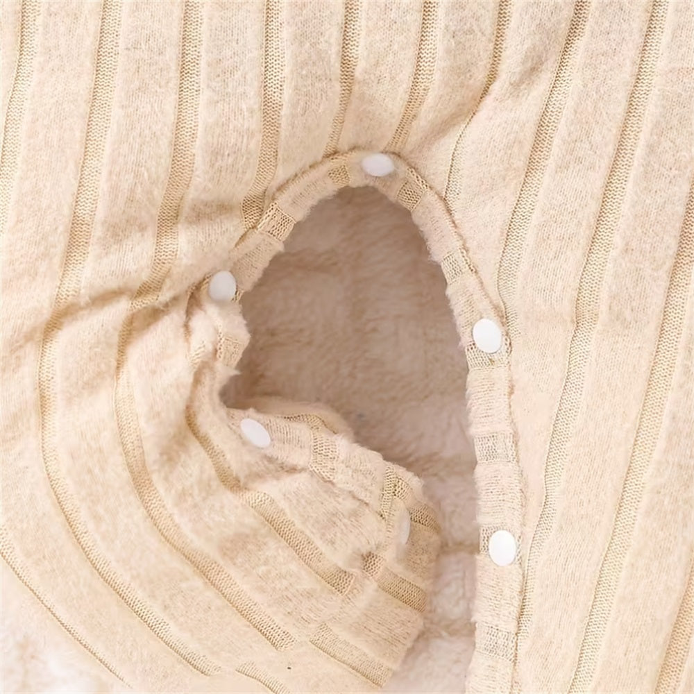 2PCS Butterfly Print Long Sleeve Plush Baby Jumpsuit