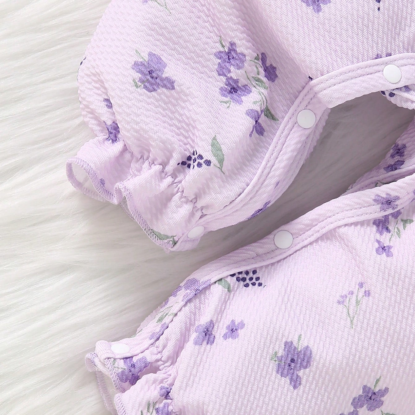 Charming Floral Printed Long Sleeve Baby Girl Jumpsuit