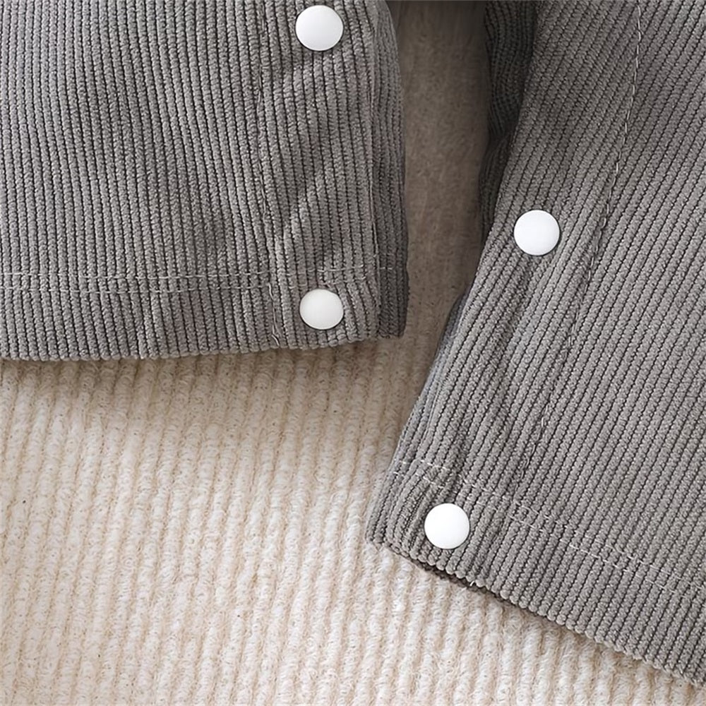 2PCS Cartoon Raccoon Acorn Pattern Printed Baby Overalls Set