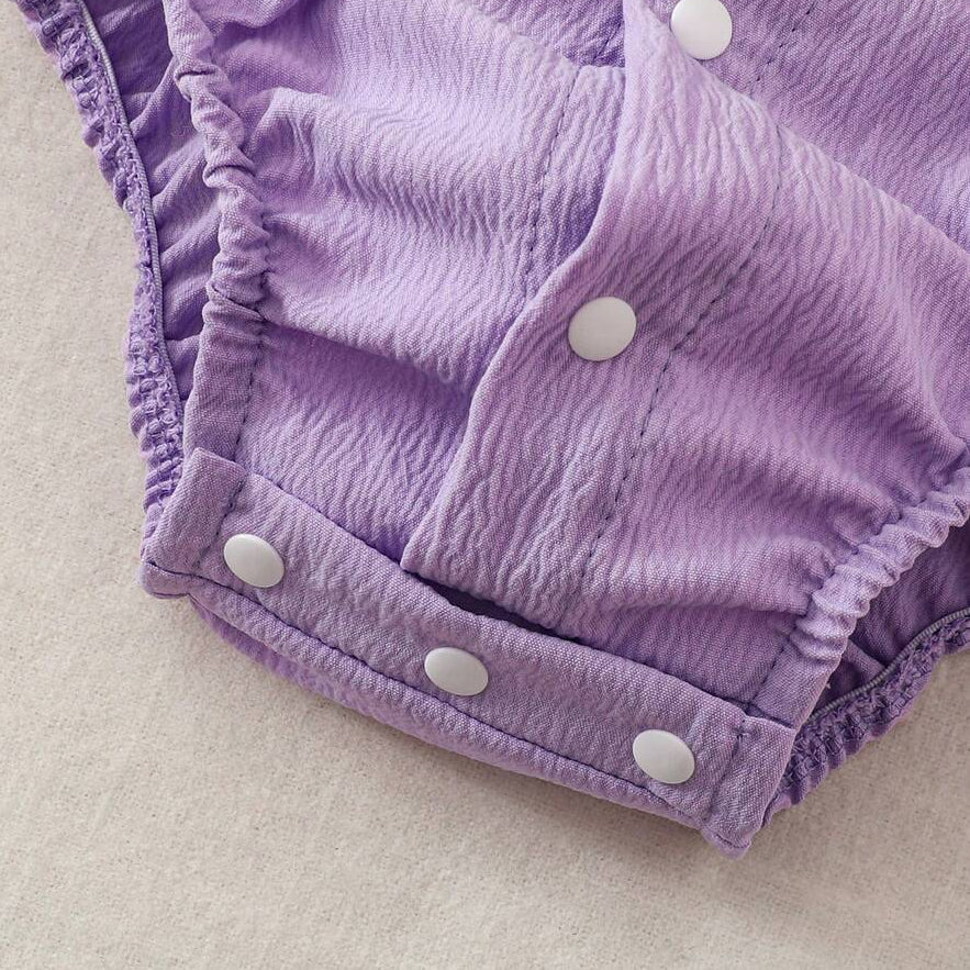 Sweet Floral Embroidery Ruffle Lace Sleeveless Baby Romper
