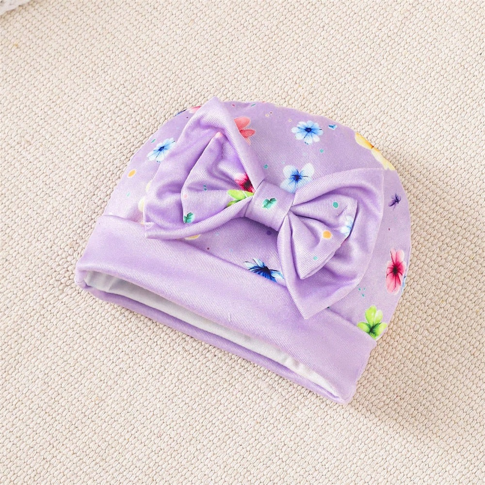 2PCS Elephant and Floral Print Long Sleeve Baby Jumpsuit