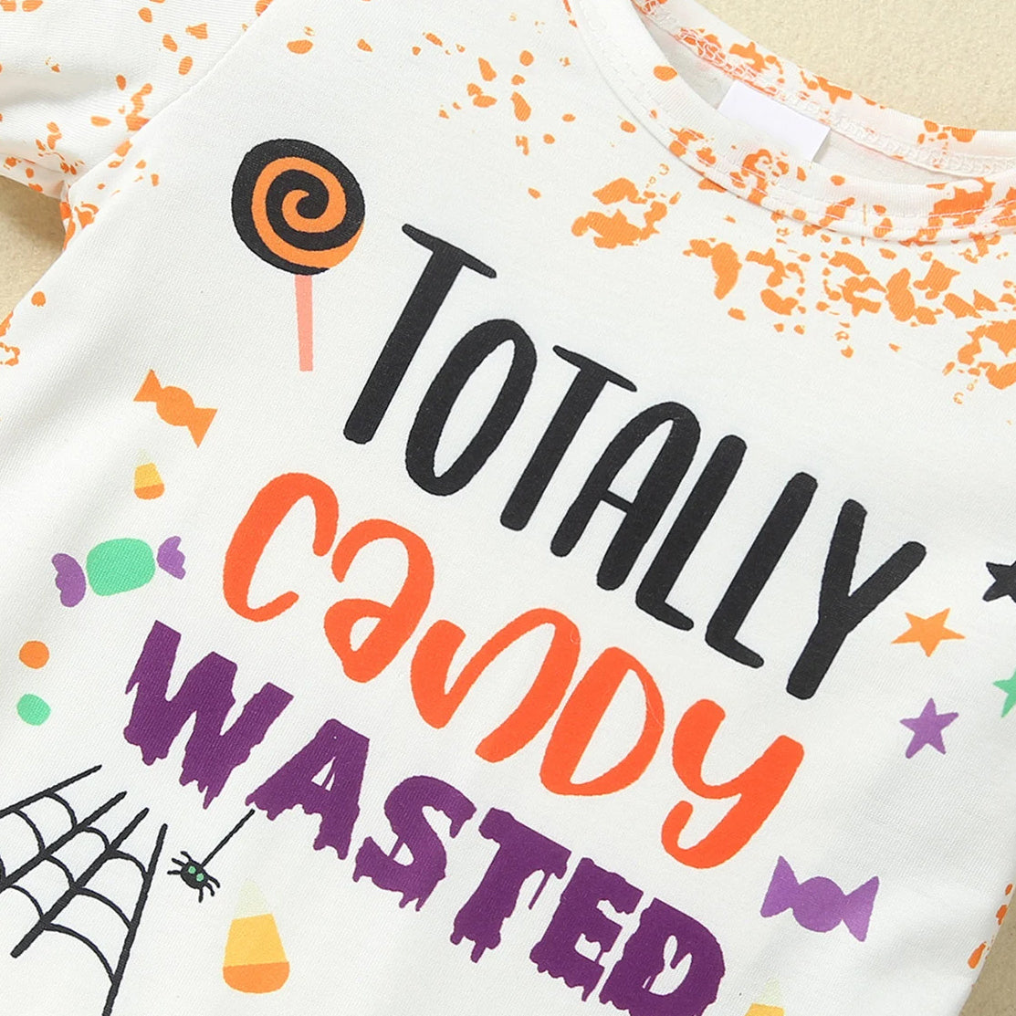3PCS Totally Candy Wasted Letter Candy Printed Baby Set