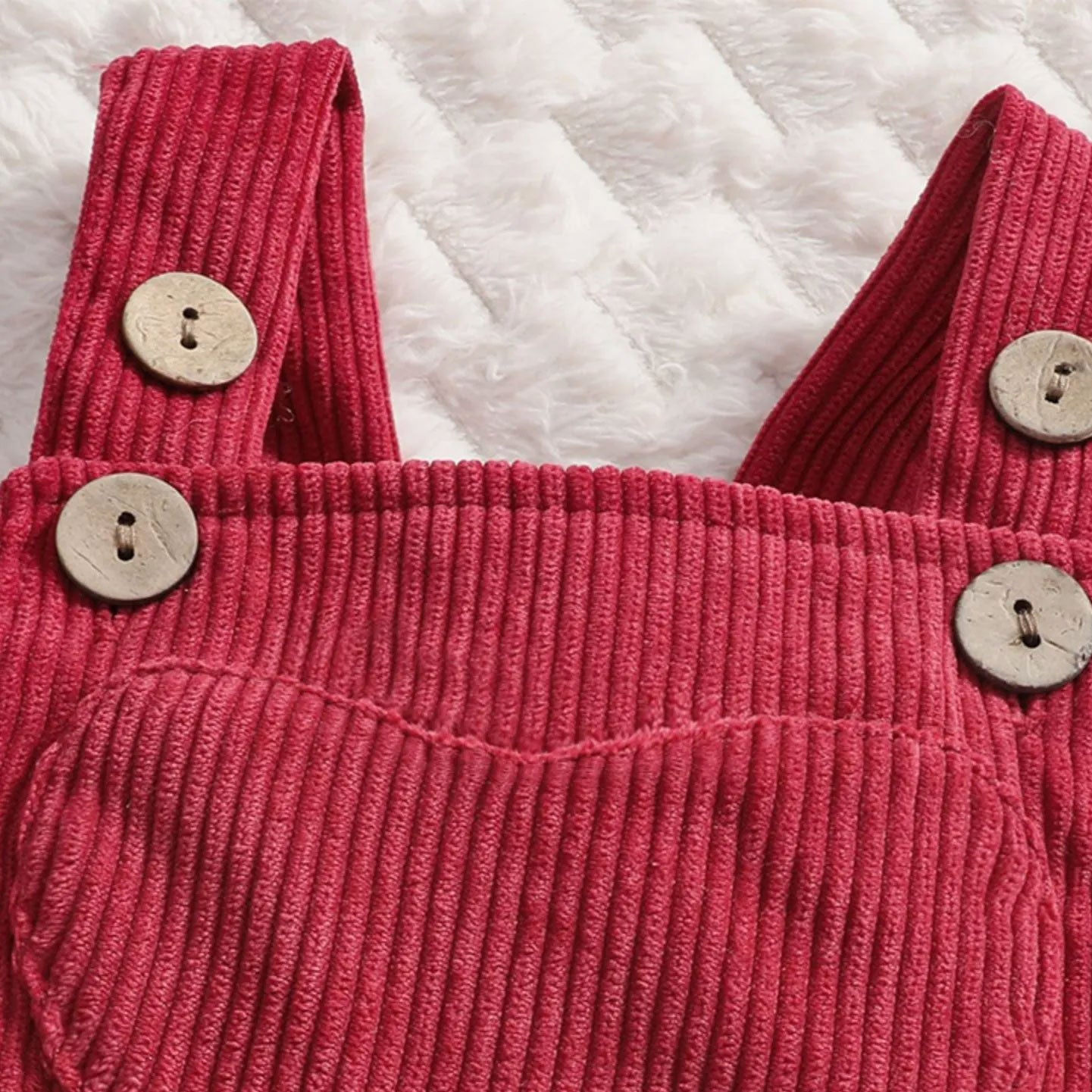 3PCS Grace Heart Printed Long Sleeve Baby Overalls Set