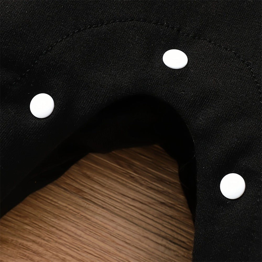 Mama's Boy Letter Print Long Sleeve Baby Hooded Jumpsuit