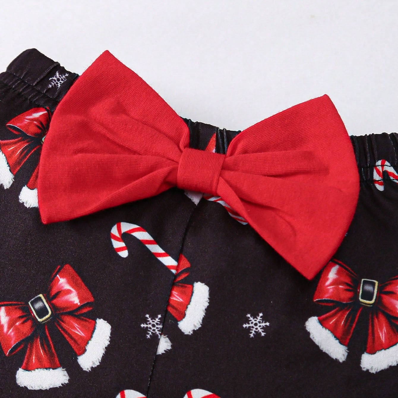 3PCS My First Christmas Letter Bow Print Baby Set