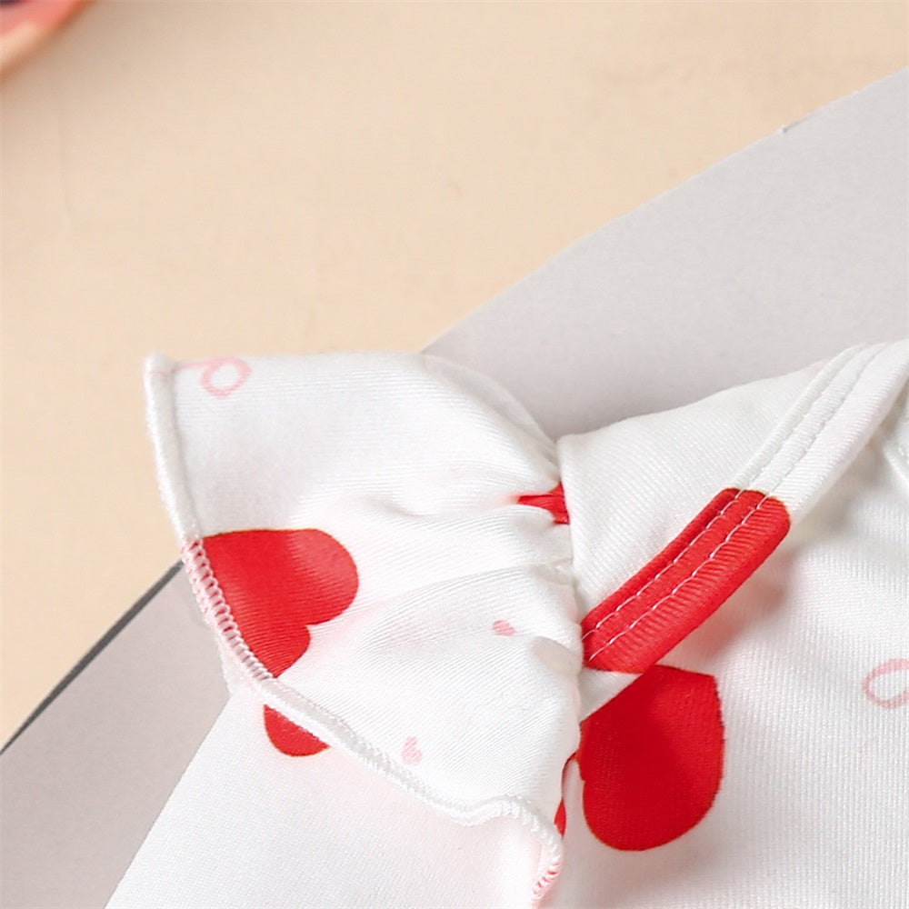 3PCS Dinosaur Embroidery Heart Print Long Sleeve Baby Set