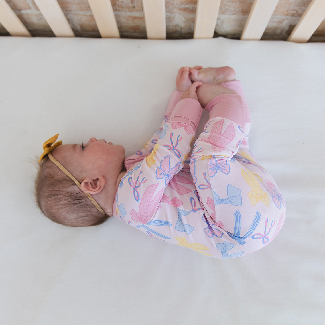 Cheerful Bow Printed Zipper Baby Girl Jumpsuit