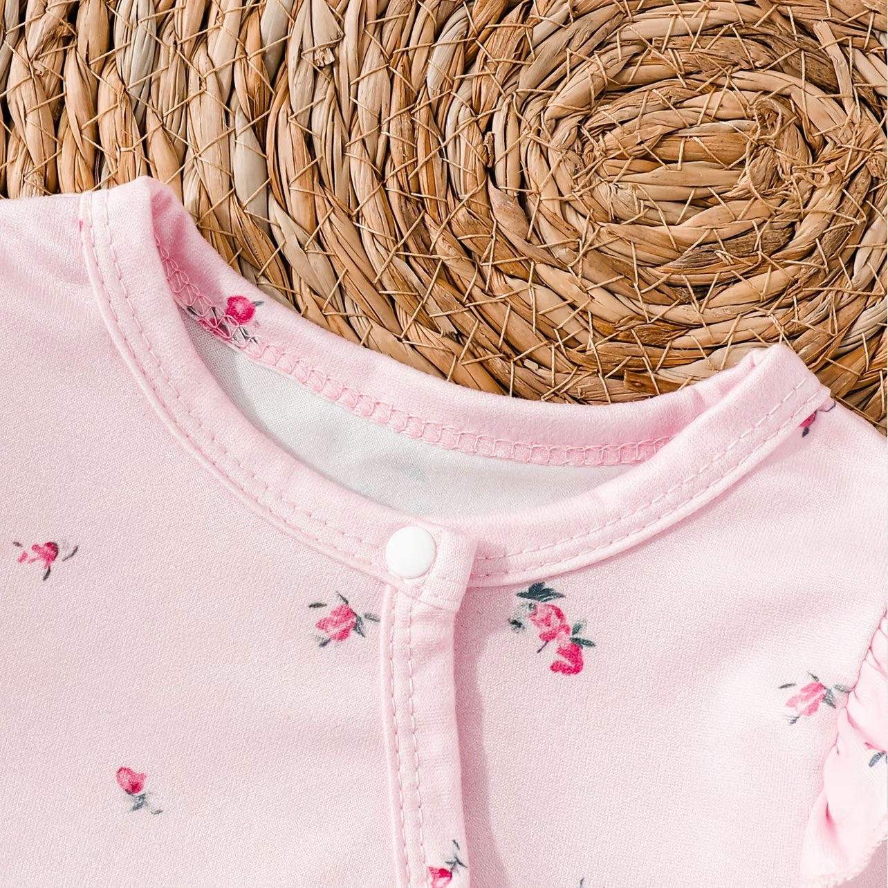 2PCS I Love You Mom Dad Letter Bow Printed Long Sleeve Baby Jumpsuit