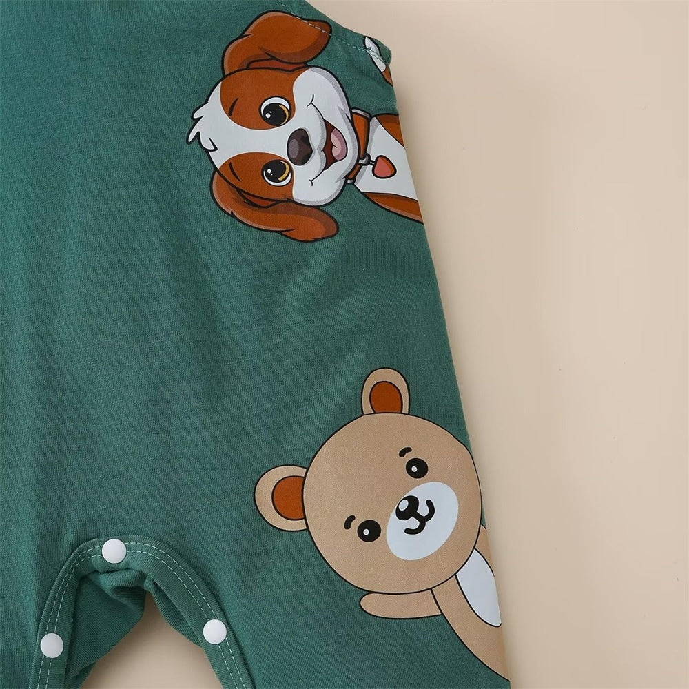 3PCS Trendy Animal Print Striped Long Sleeve Baby Set