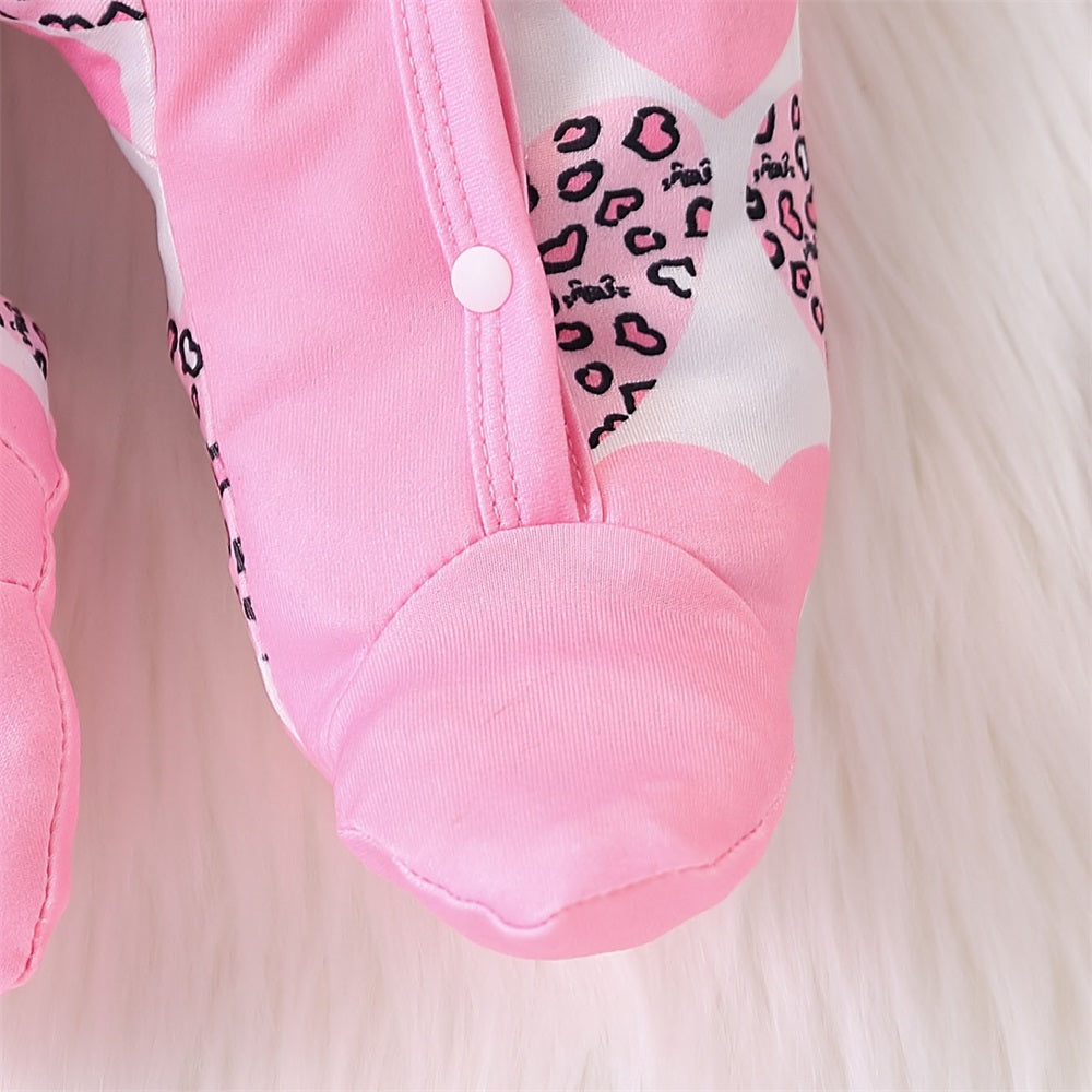 2PCS The Princess Letter Heart Printed Baby Jumpsuit