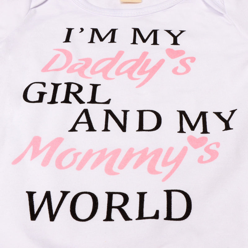 Ensemble 3 pièces pour bébé fille avec lettres imprimées florales