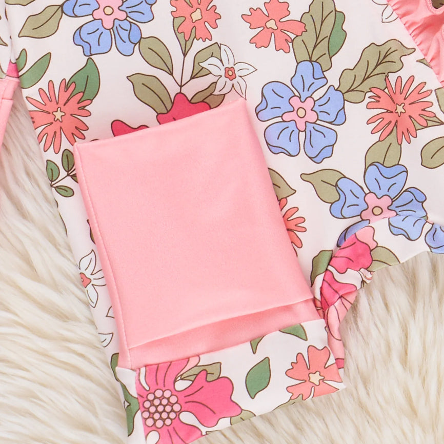 Charming Floral Printed Baby Jumpsuit