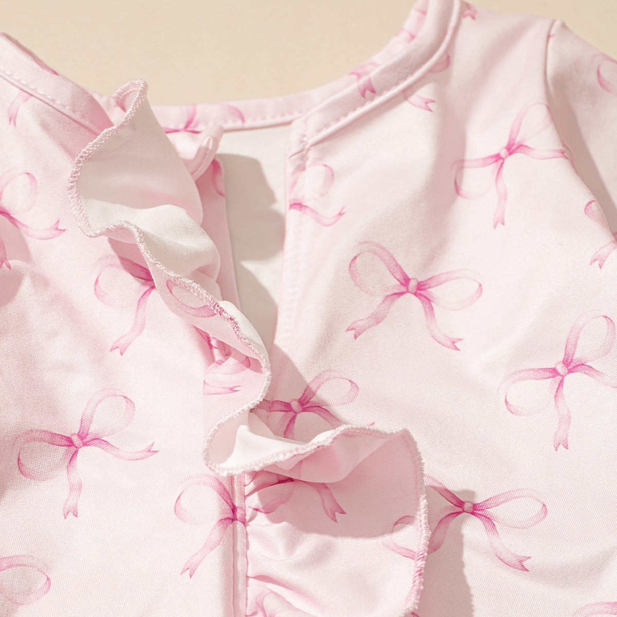 2PCS Dreamy Bow Print Long Sleeve Zipper Baby Girl Jumpsuit