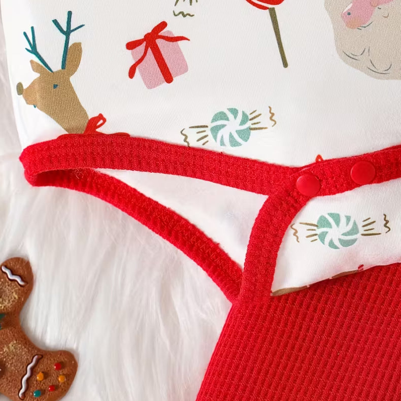 3PCS Various Christmas Elements Printed Baby Set