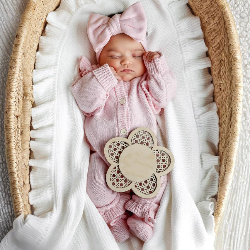 2PCS Classy Solid Color Knit Long Sleeve Baby Jumpsuit