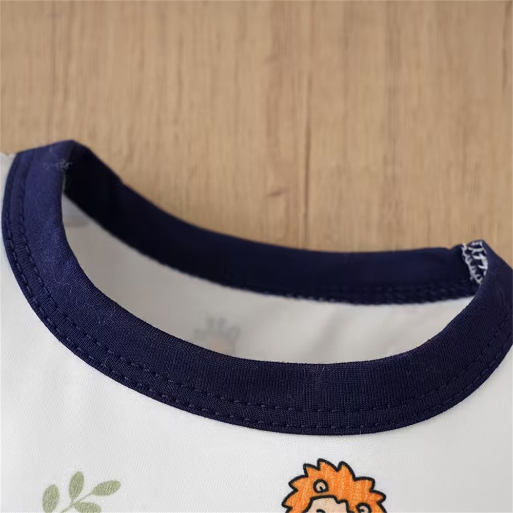 Casual Animal Print Long Sleeve Baby Boy Jumpsuit