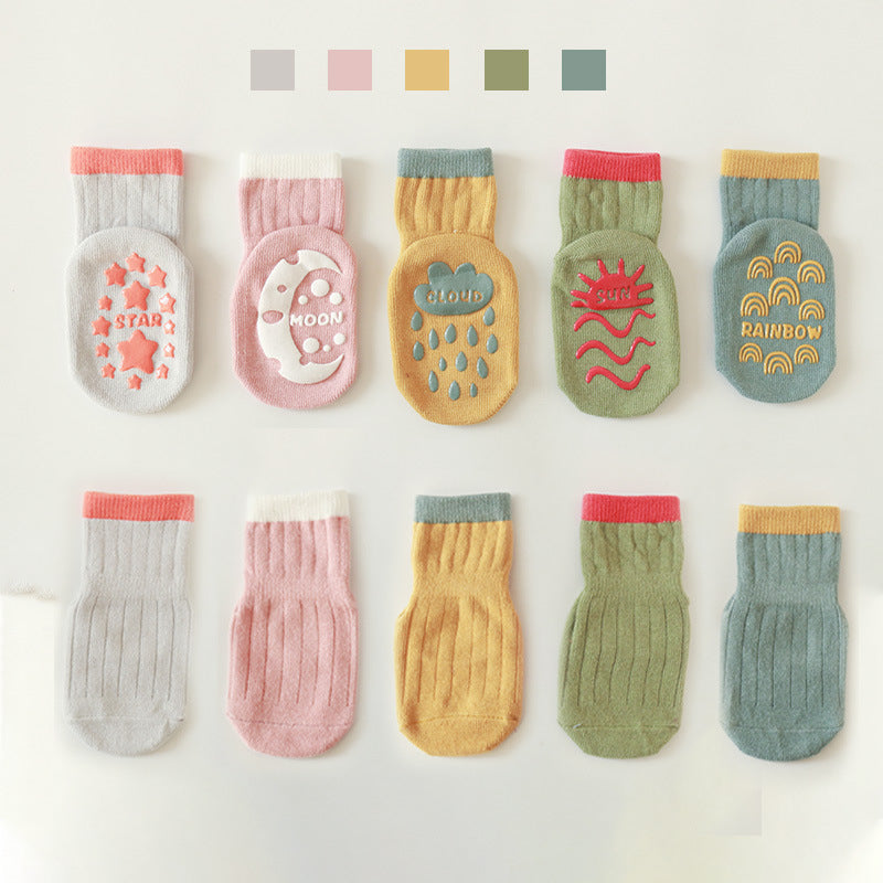 Soft Cute Weather Pattern Non Slip Baby Socks