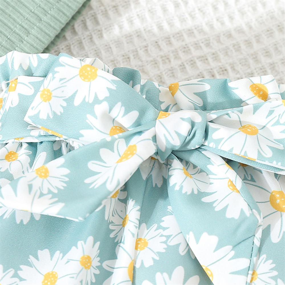 3PCS Comfy Floral Print Long Sleeve Baby Set