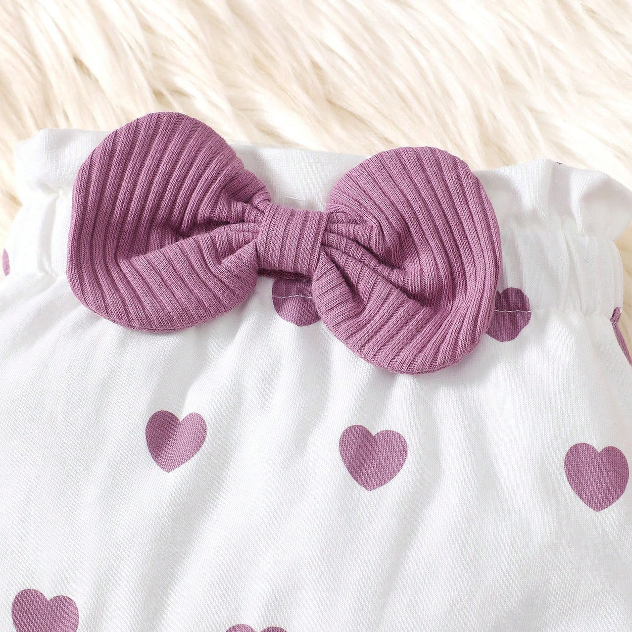 3PCS Grace Heart Printed Long Sleeve Baby Set