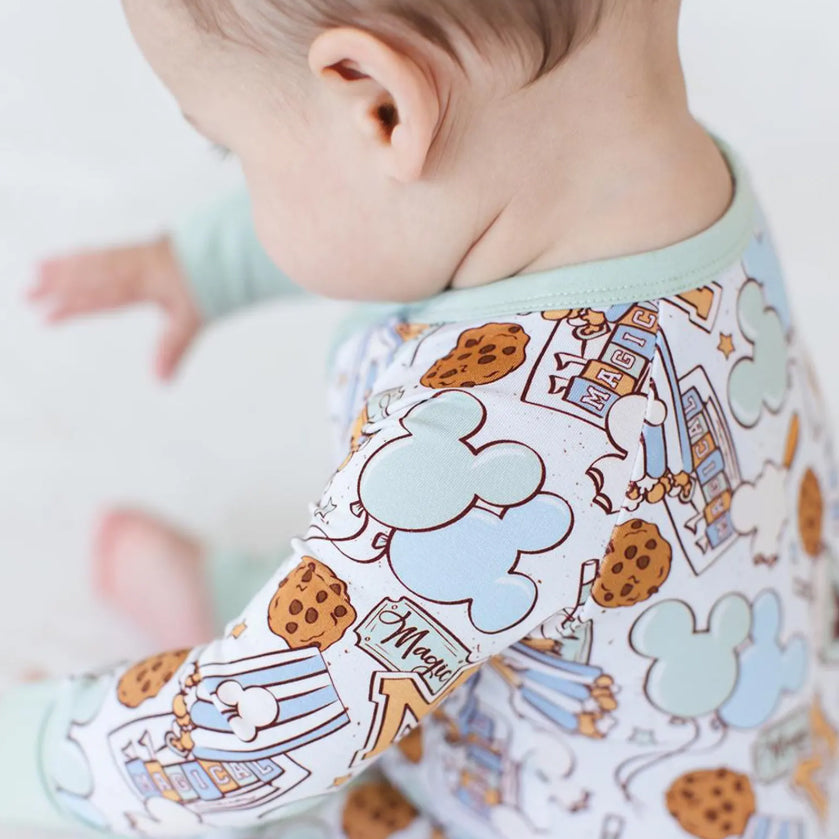 Cartoon Food Printed Zipper Bamboo Viscose Baby Jumpsuit