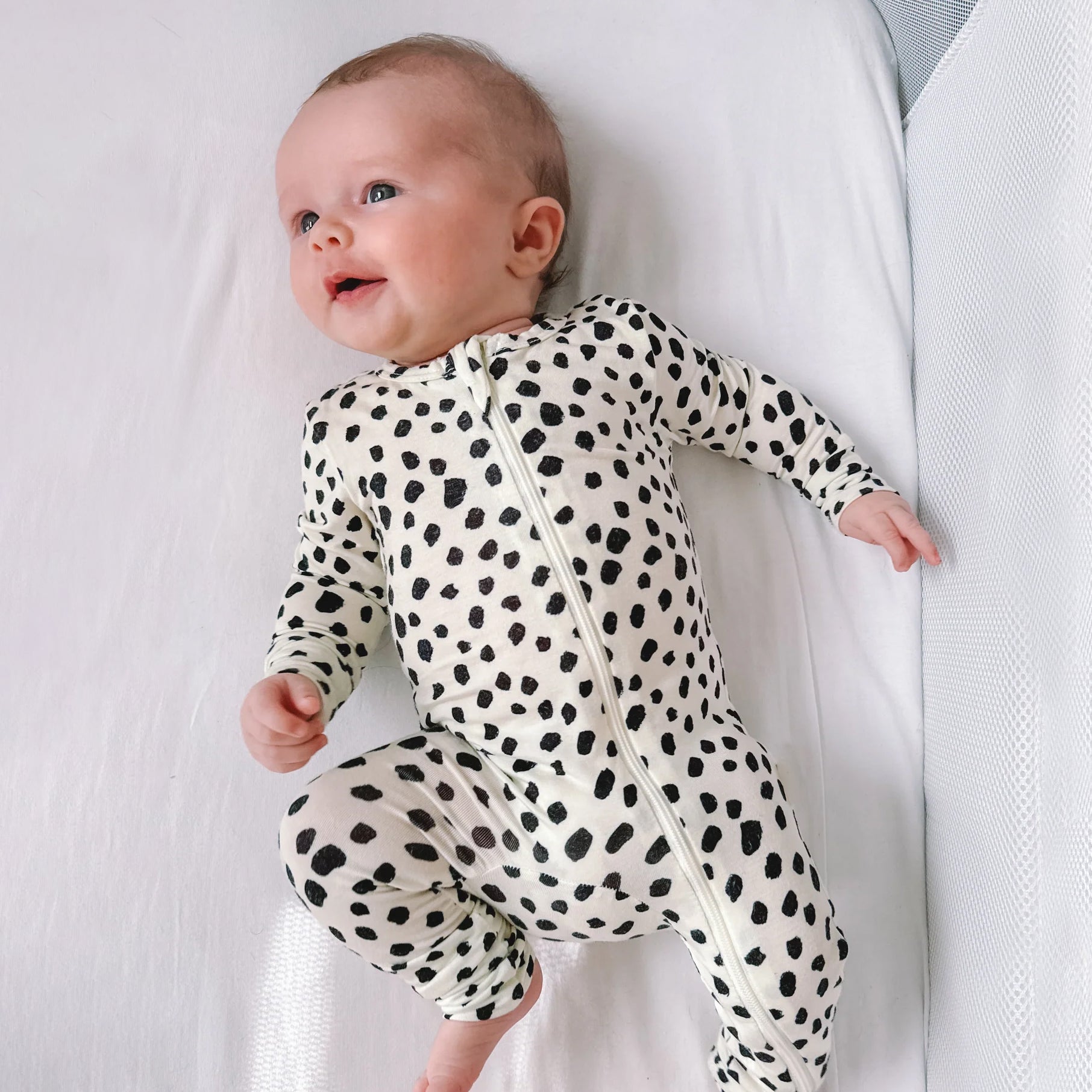 Lovely Spot Printed Long Sleeve Baby Jumpsuit