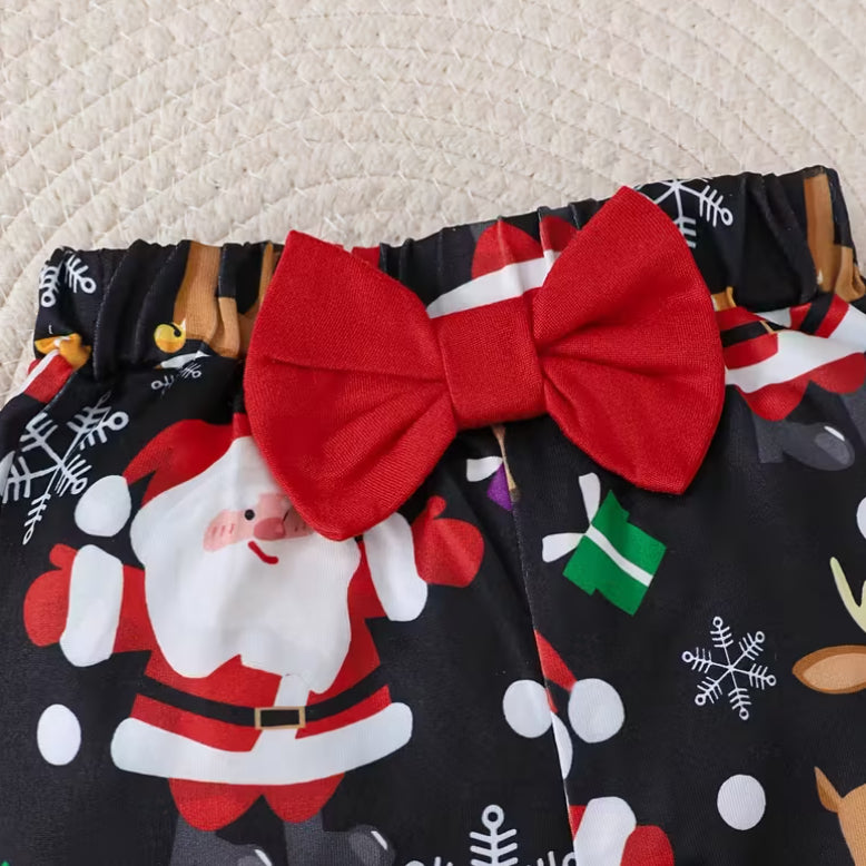 4PCS My 1st Christmas Letter Elk Santa Claus Printed Baby Set