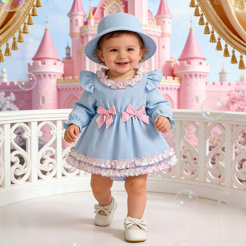 2PCS Grace Color Blocking Long Sleeve Baby Romper
