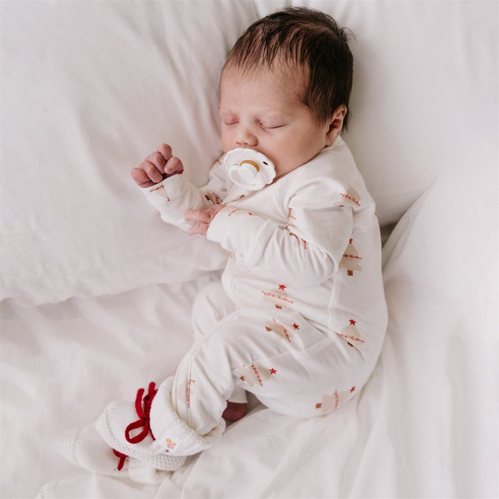 2PCS My First Christmas Letter Print Long Sleeve Baby Jumpsuit