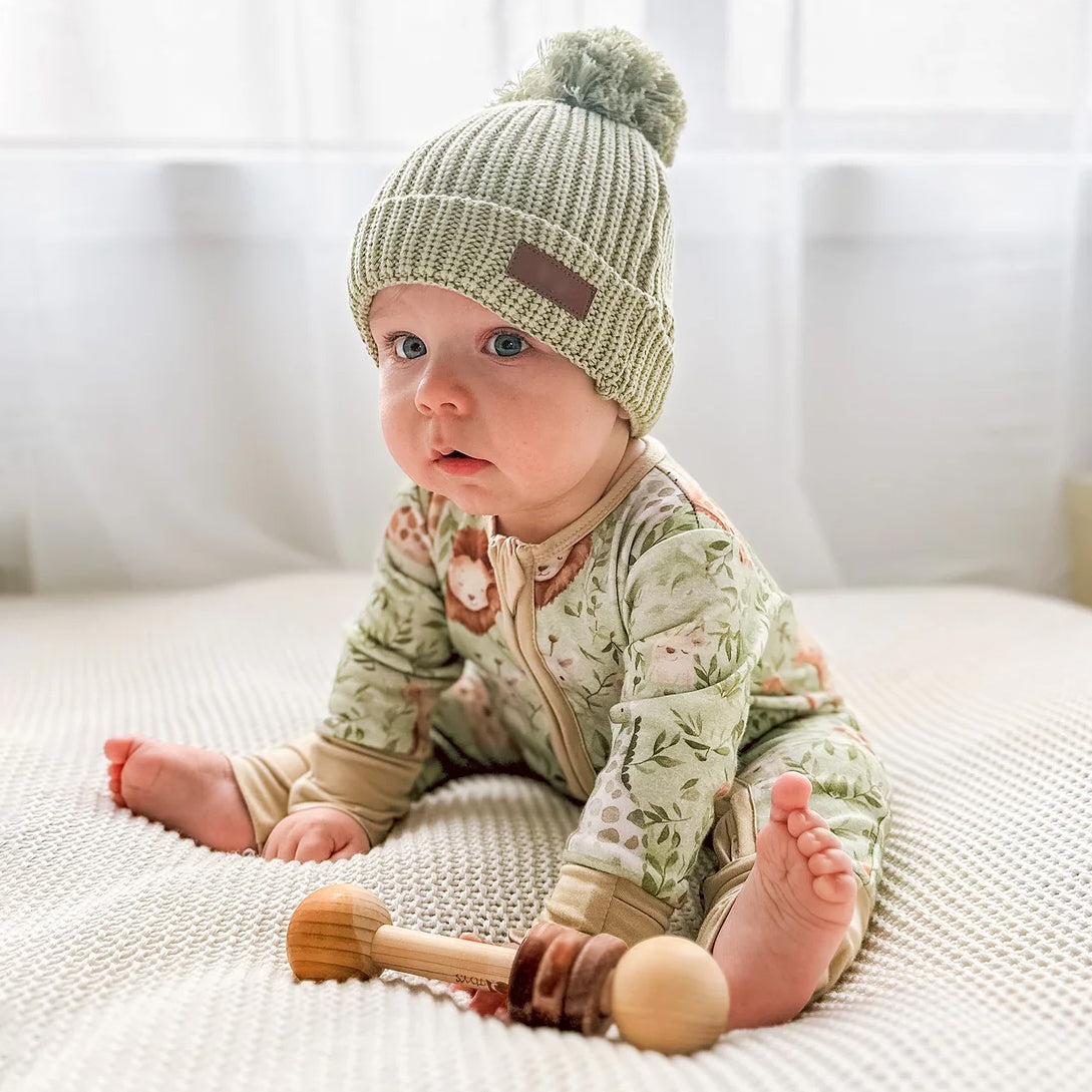Cute Lion Giraffe Leaf Printed Long Sleeve Zipper Baby Jumpsuit