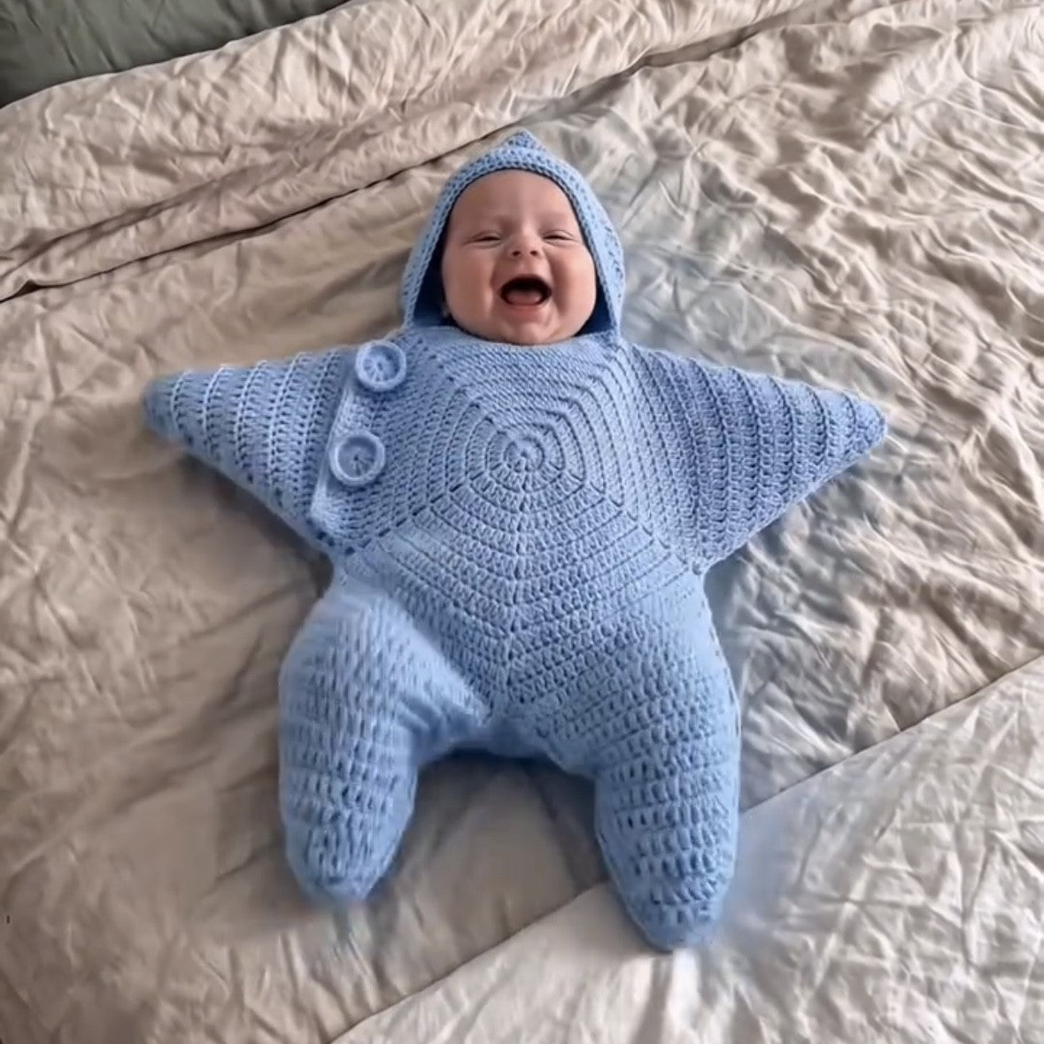 Starfish Crochet Baby Sleeping Bag