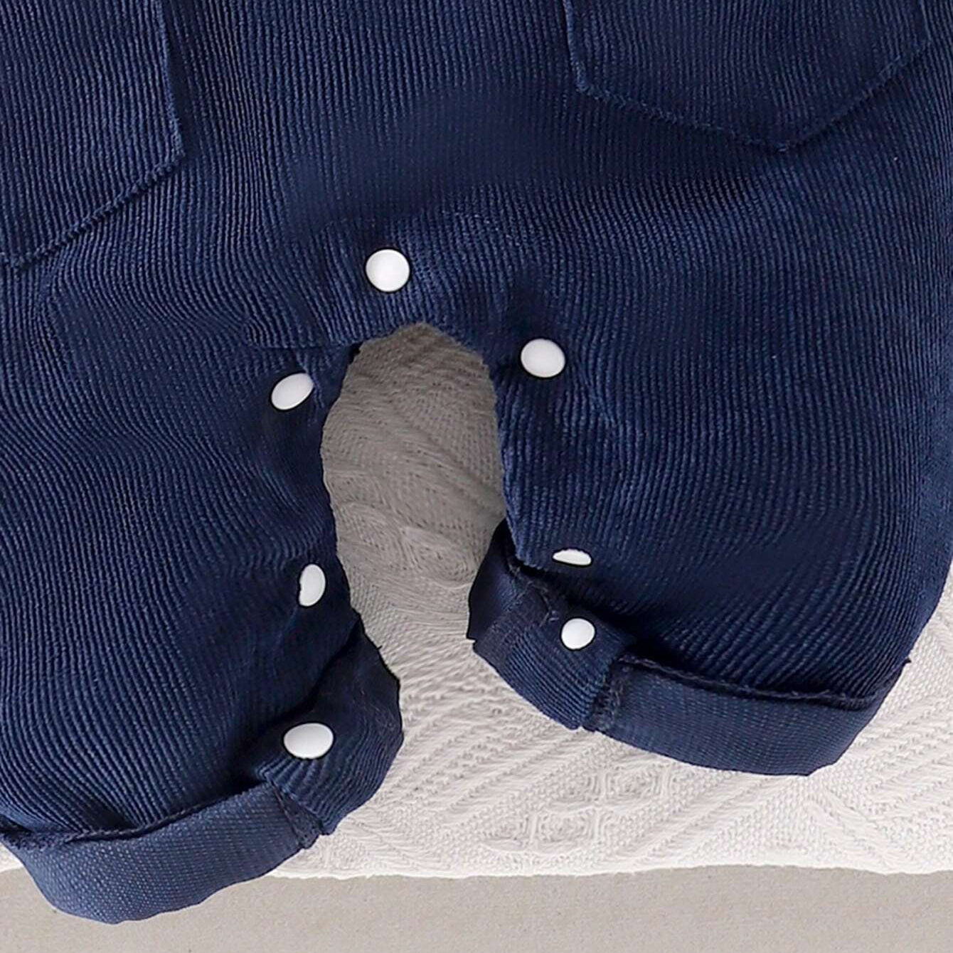 2PCS Cute Dog Stripe Printed Long Sleeve Baby Overalls Set