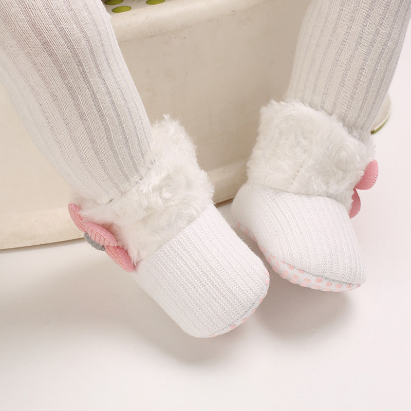 Hook Loop Fleece Snow Boots Soft Sole Baby Shoes