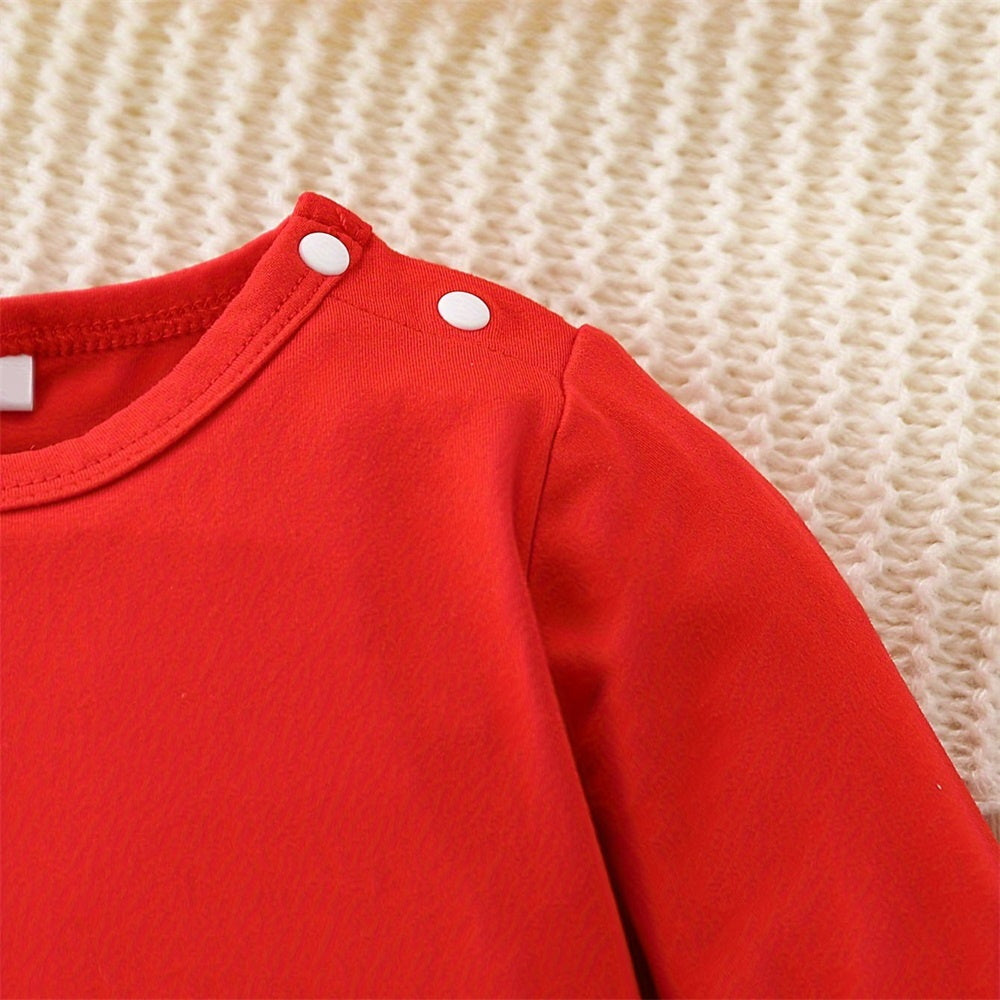 Christmas List Letter Print Long Sleeve Baby Jumpsuit