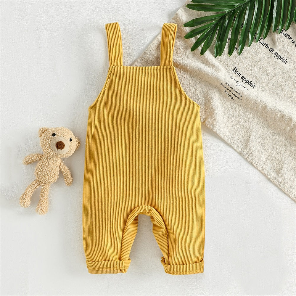 Comfortable Giraffe Embroidery Baby Overalls