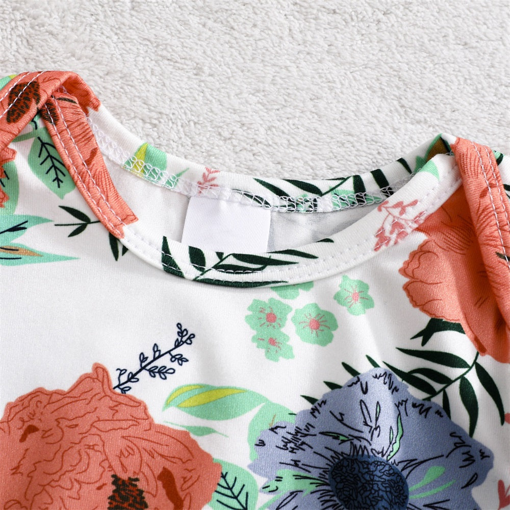 3PCS Casual Cute Floral Printed Long Sleeve Baby Set