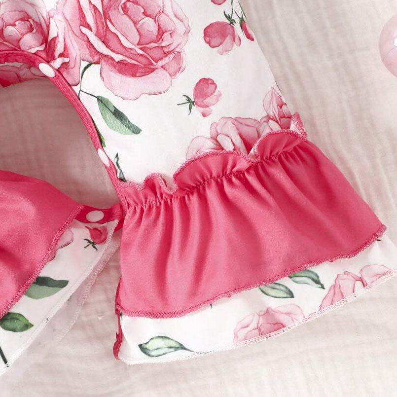2PCS Pretty Allover Floral Printed Long Sleeve Baby Jumpsuit