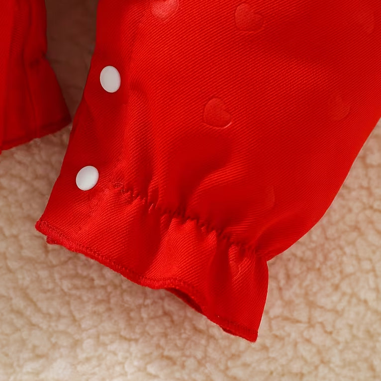 2PCS Stylish Heart Print Long Sleeve Baby Jumpsuit