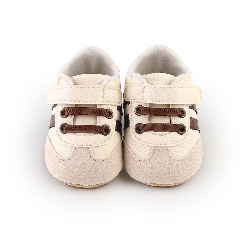 Striped Design Velcro Non Slip Sole Baby Shoes