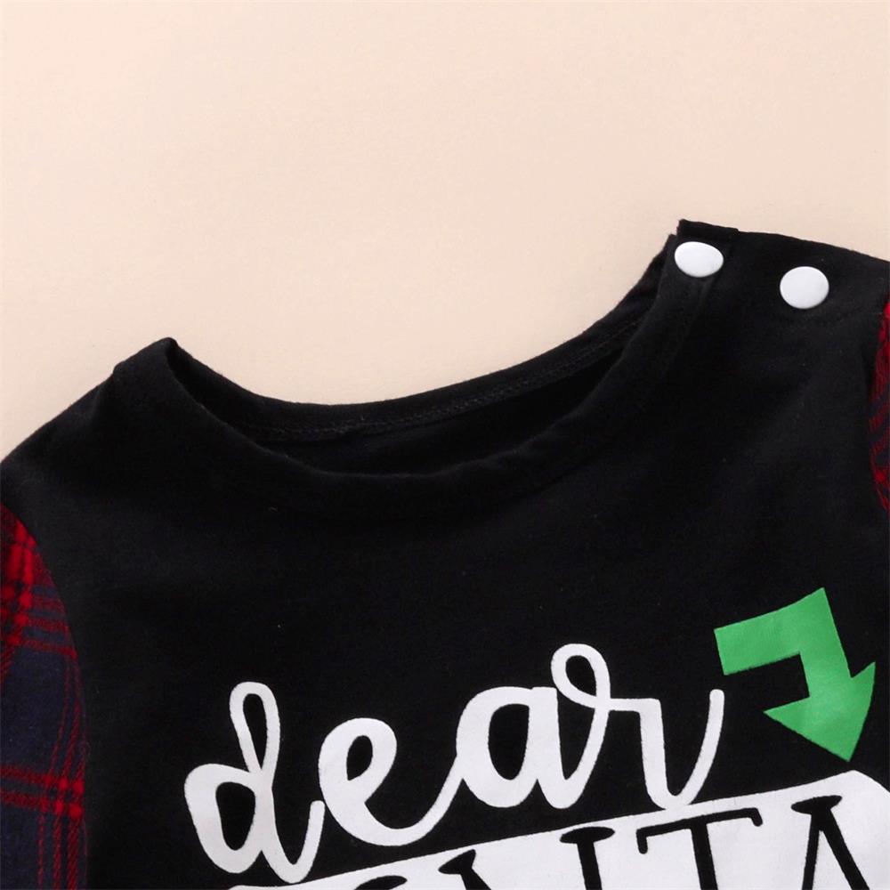 Dear Santa Let Me Explain Print Long Sleeve Baby Jumpsuit