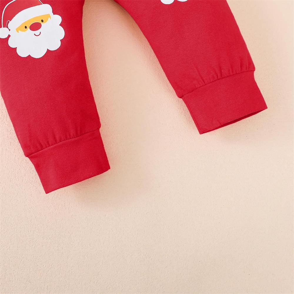 3PCS My First Christmas Letter Santa Claus Print Long Sleeve Baby Set
