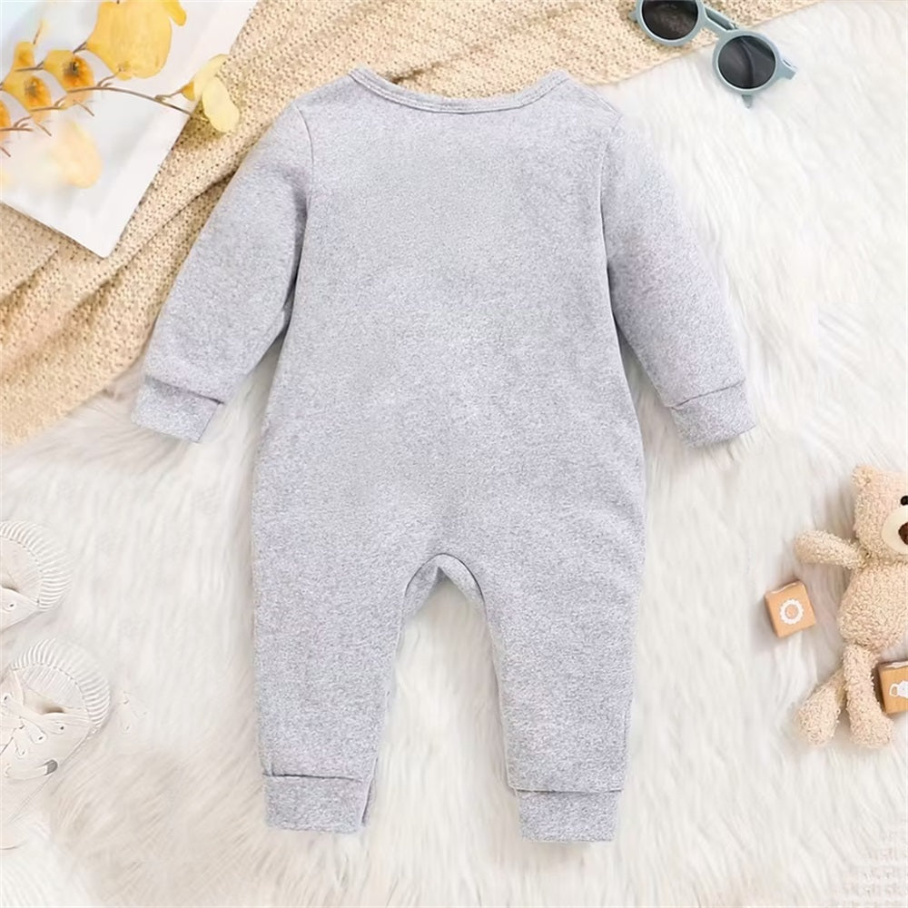 I Love My Nana Letter Print Long Sleeve Baby Jumpsuit