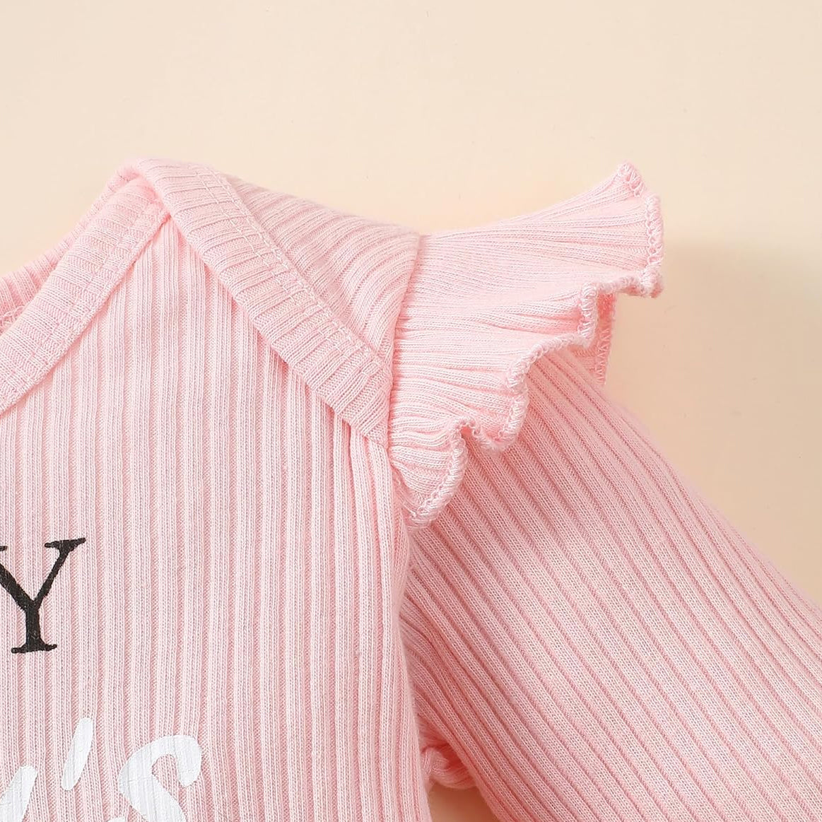 3PCS I'm My Daddy's Girl Letter Floral Printed Ruffle Baby Set
