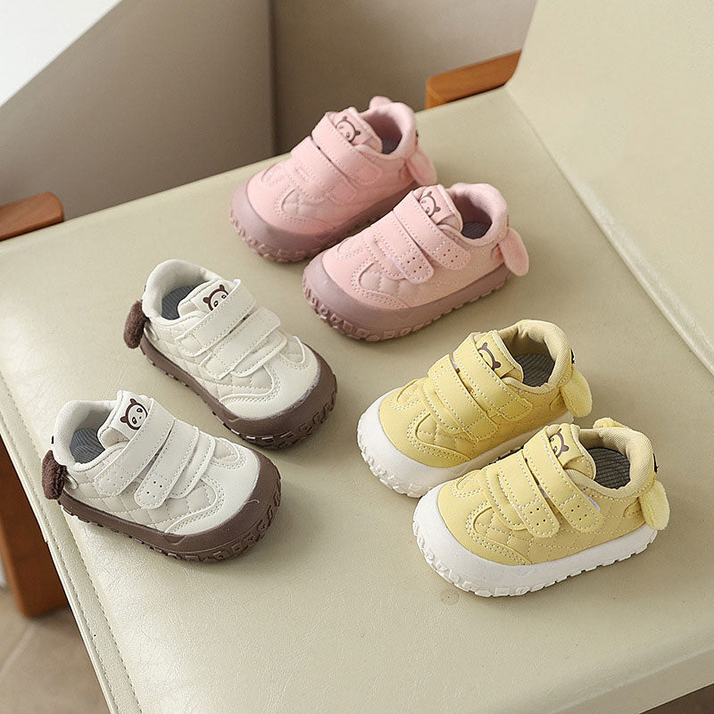Cute Panda Printed Breathable Anti Slip Dual Strap Baby Shoes