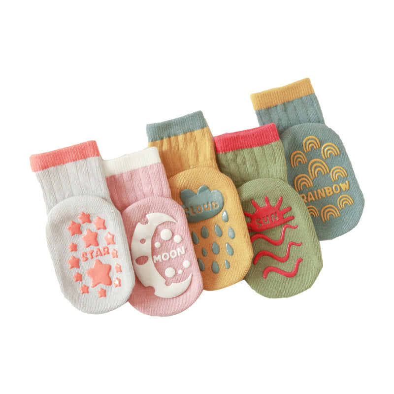 Soft Cute Weather Pattern Non Slip Baby Socks