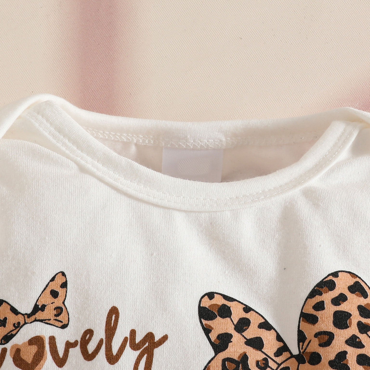 3PCS Lovely Baby Letter Cat Leopard Printed Long Sleeve Baby Set
